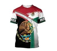MaroYanYML Camiseta de Moda para Hombre con Estampado del Escudo de Armas de Jesús y México Impresa en 3D para Verano Unisex Estilo Harajuku Camisetas Informales