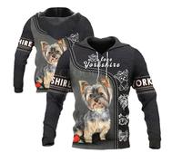 MaroYanYML Hombres Mujeres Sudaderas con Capucha Estampado 3D Animales Perros Border Collie/Chihuahua/Samoyedo Sudadera Moda Casual Jersey Harajuku Streetwear