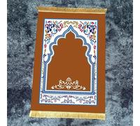 MaroYanYML Rug de Oración Islámica Tradicional de Arquitectura Marroquí con Pomos Tapiz Suave de Oración para el Hogar y la Mezquita