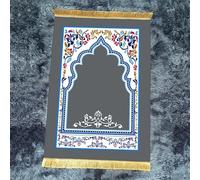 MaroYanYML Rug de Oración Islámica Tradicional de Arquitectura Marroquí con Pomos Tapiz Suave de Oración para el Hogar y la Mezquita