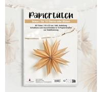 MarpaJansen 80 bolsas de papel de estraza para manualidades, 10 x 22 cm, incluye instrucciones (idioma español no garantizado) y plantilla para cortar