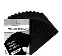 MarpaJansen papel de arcilla, negro mate, DIN A4, 100 hojas, papel plegable de 130 g/m² para crear tarjetas de felicitación y apto para el origami, certificado Blauer Engel (ángel azul)