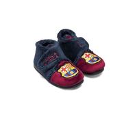 MARPEN SLIPPERS, Zapatillas de Casa Botitas de Invierno del FC Barcelona de Fútbol con Velcro para Niño o Niña, Blaugranas con Escudo, Talla 22