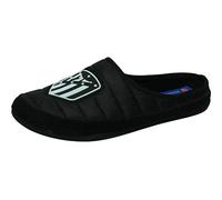 MARPEN SLIPPERS, Zapatillas de Casa de Invierno Oficiales del Atlético de Madrid de Fútbol Acolchadas para Hombre o Mujer, Abiertas Negras, Talla 46