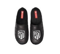 MARPEN SLIPPERS, Zapatillas de Casa de Invierno Oficiales del Atlético de Madrid de Fútbol Acolchadas para Hombre o Mujer, Abiertas Negras, Talla 45
