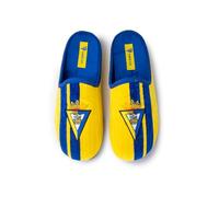 MARPEN SLIPPERS, Zapatillas de Casa de Invierno Oficiales del Cádiz CF de Fútbol para Hombre o Mujer, Amarillas y Azules con Escudo, Talla 46 47
