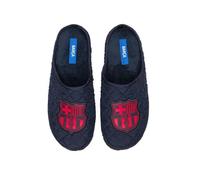 MARPEN SLIPPERS, Zapatillas de Casa de Invierno Oficiales del FC Barcelona de Fútbol Acolchadas para Hombre o Mujer, Abiertas Azules, Talla 46 47