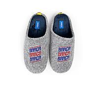 MARPEN SLIPPERS, Zapatillas de Casa de Invierno Oficiales del FC Barcelona de Fútbol de Fieltro con Lema Barça para Niño o Niña, Abiertas Grises, Talla 32 33