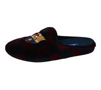 MARPEN SLIPPERS, Zapatillas de Casa de Invierno Oficiales del FC Barcelona de Fútbol para Hombre o Mujer, Abiertas Cuadros, Talla 42 43