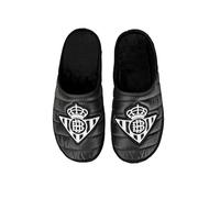 MARPEN SLIPPERS, Zapatillas de Casa de Invierno Oficiales del Real Betis de Fútbol Acolchadas para Hombre o Mujer, Abiertas Negras, Talla 42