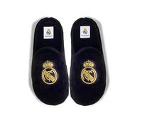 MARPEN SLIPPERS Zapatillas Para Casa Hombre Real Madrid CF Oficiales - Pantuflas Ligeras Con Pelo Suave, Suela Flexible Antideslizantes - Negro y dorado, Talla 40