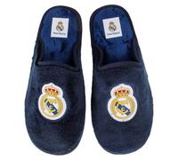 MARPEN SLIPPERS Zapatillas Para Casa Hombre Real Madrid CF Oficiales - Pantuflas Ligeras Con Pelo Suave - Temporada 25/26 - Antideslizantes, Lavables, Hechas En España - Azul marino - Talla 36