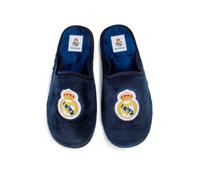 MARPEN SLIPPERS Zapatillas Para Casa Hombre Real Madrid CF Oficiales - Pantuflas Ligeras Con Pelo Suave - Temporada 25/26 - Antideslizantes, Lavables, Hechas En España - Azul marino - Talla 47