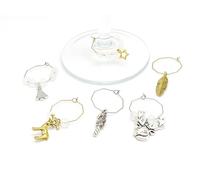 Marque-verres - Kit DIY pour pendentifs de verre à vin - Marqueurs de verres en différents styles - Pour 6 ou 12 verres - Hannas Laden - Coffret cadeau - Bricolage DIY, Normal, Vidrio, Glass