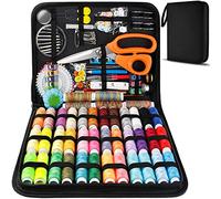 MARQUEEN Kit de costura grande profesional, 200 suministros de costura de alta calidad, incluye tijeras de sastrería, 41 carretes de hilo XL y 30 agujas, adecuado para viajeros, adultos, niños,