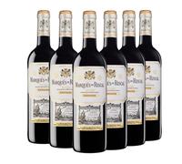 Marqués de Riscal Vino Tinto Reserva Rioja Tempranillo 24 meses en barrica - 6 x 750 ml
