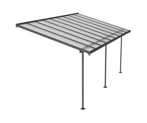 Marquesina adosada Sierra (An x Pr: 555 x 299 cm, Antracita, Policarbonato, Gris)