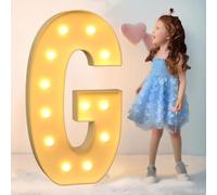 Marquesina con números iluminados de 1,2 m, Ideal para cumpleaños, números del 0 al 9, Marco precortado, Letras Gigantes de Mosaico para Aniversario (Color: Letra G, tamaño: 120 cm