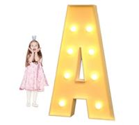 Marquesina cumpleaños de 3 pies con Letras iluminadas y números Grandes iluminados for decoración Fiestas Bodas graduaciones y Bailes graduación(Letter A,120cm/4FT)