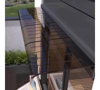Marquesina Curvada Moderna de policarbonato marrón para Ventana, Puerta, protección UV, Lluvia, Nieve, toldo Exterior, Cubierta para Ventana, jardín, Patio, Porche (50 x 130 cm/20 x 51 pulga