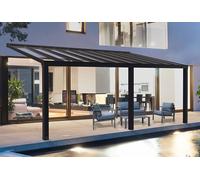 Marquesina de aluminio para terraza Estocolmo Palram - Canopia 3,4 x 8,1 m gris