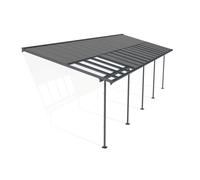 Marquesina de aluminio para terraza Sierra Cabrio Palram - Canopia 3 x 9,71 m antracita Heat Block