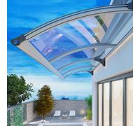 Marquesina en Arco de Escritorio y Lluvia,Marquesina para Puertas de Entrada de Casa de Aluminio y Policarbonato de 2.5 Mm,Protección Uv Lluvia Nieve,65-150 Cm de Ancho (100x130cm/39"x51")