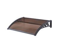 Marquesina exterior para puertas mellerud protección policarbonato / plástico 100 x 60 cm - negro y marrón [en.casa]