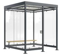 Marquesina Köln con banco y cenicero WSM, abierto, se entrega montado