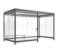 Marquesina Köln con banco y cenicero WSM, abierto, se entrega montado