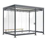 Marquesina Köln con banco y cenicero WSM, abierto, se entrega montado