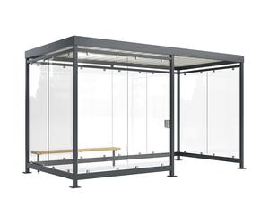 Marquesina Köln con banco y cenicero WSM, abierto, se entrega montado