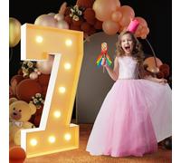 Marquesina Luminosa con números del 0 al 9, Marco precortado de 1,2 m, Mosaico Gigante para Globos, Ideal para cumpleaños, Aniversarios, decoración (Color: 7, tamaño: 70 cm)