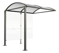 Marquesina para bicicletas con vidrio PROCITY, ampliación con pared trasera
