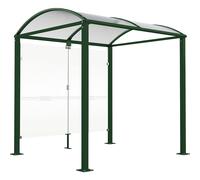 Marquesina para bicicletas con vidrio PROCITY, modelo básico con pared trasera
