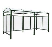 Marquesina para bicicletas, paradas de autobús, entradas PROCITY, modelo básico + ampliación con revestimiento trasero/lateral