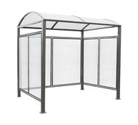 Marquesina para bicicletas, paradas de autobús, entradas PROCITY, modelo básico con revestimiento trasero/lateral