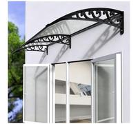 Marquesina para Puerta, Marquesina Exterior Toldos Protección Policarbonato | Transparente Toldo Resistente A La Lluvia, Solar Puerta Anti-Suelo Refugio Protección(Negro,60x300cm)