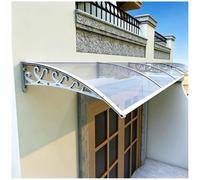 Marquesina para Puerta, Marquesina Exterior Toldos Protección Policarbonato | Transparente Toldo Resistente A La Lluvia, Solar Puerta Anti-Suelo Refugio Protección(Plata,60x300cm)