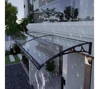 Marquesina para puerta resistente a los rayos UV, protección contra la lluvia para ventanas exteriores, toldo para patio, porche, color gris, marrón, azul y transparente (opcional, 60 x 150 cm/24 x 59
