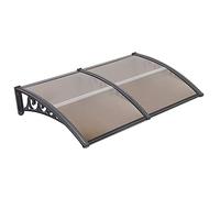 Marquesina para Puertas Ventanas Toldo Refugio de Nieve, Porche Delantero, Sombra Exterior, Techo, Hecho en Cubierta de Placa de PC Sólida (100x200cm, Marrón)