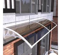 Marquesina para Puertas y Ventanas Exterior,Tejadillo de Protección Toldo Cubierta de Policarbonato Ignífugo,60-150 Cm de Ancho Toldo de Entrada Marquesina Puerta Exterior (80x200cm/32"x79",White)