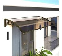 Marquesina para Puertas y Ventanas Exterior,Tejadillo de Protección Toldo Cubierta de Policarbonato Ignífugo,60-150 Cm de Ancho Toldo de Entrada Marquesina Puerta Exterior (60x160cm/24"x63",Gold)