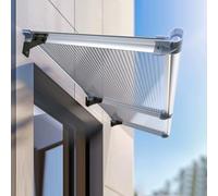 Marquesina para Puertas y Ventanas,Marquesina de Techo,Tejadillo de Protección Protección UV contra la Lluvia y la Nieve,para Garaje,Balcón,Ventana,Fácil de Montar (100x380cm)