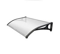 Marquesina Puerta Exterior 150x80 cm - Policarbonato Macizo 2,7mm - Soportes de Aluminio Antracita - Fácil Montaje - Tejadillo Protección Lluvia Ventana - Cubierta Resistente Jardín Terraza