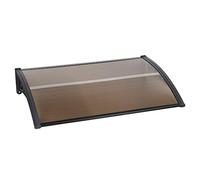 Marquesina Puerta Exterior de Hogares de Puerta y Ventana de aplicación Cubierta de la Lluvia Aleros Junta y Holder al Aire Libre Canopy Toldo,80*120 cm marrón
