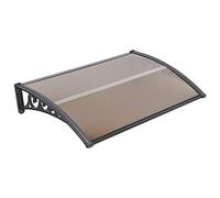Marquesina Puerta Exterior de Hogares de Puerta y Ventana de aplicación Cubierta de la Lluvia Aleros Junta y Holder al Aire Libre Canopy Toldo,80*120 cm marrón