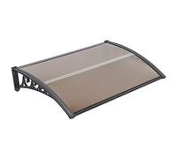 Marquesina Puerta Exterior de Hogares de Puerta y Ventana de aplicación Cubierta de la Lluvia Aleros Junta y Holder al Aire Libre Canopy Toldo,60*100 cm marrón