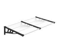 Marquesina puerta policarbonato negro y transparente 152,5x90cm Toldos para ventanas,balcones y jardines al aire libre,decoración de patios