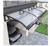 Marquesinas Exterior Contra Sol Y Lluvia, Tejadillo De Protección, Soporte Negro + Panel De Policarbonato Azul/marrón/transparente/gris, Para Porche, Patio, Terraza, Sótano(Clear,80x280cm/32x110in)